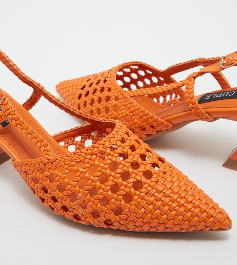 Orange sales slingback heels
