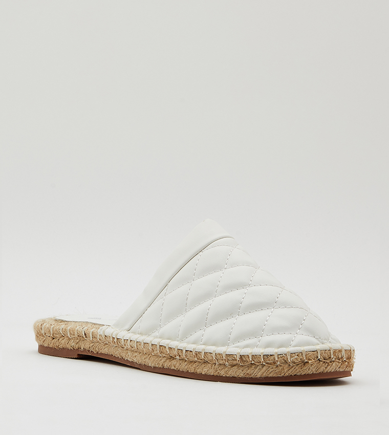 White espadrille mules top