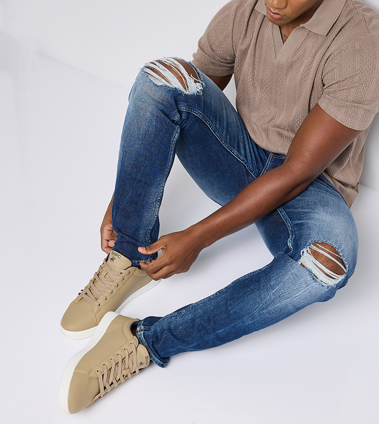 Logo Printed Lace-Up Sneakers