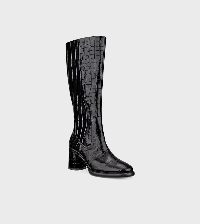 Ecco black knee high boots sales