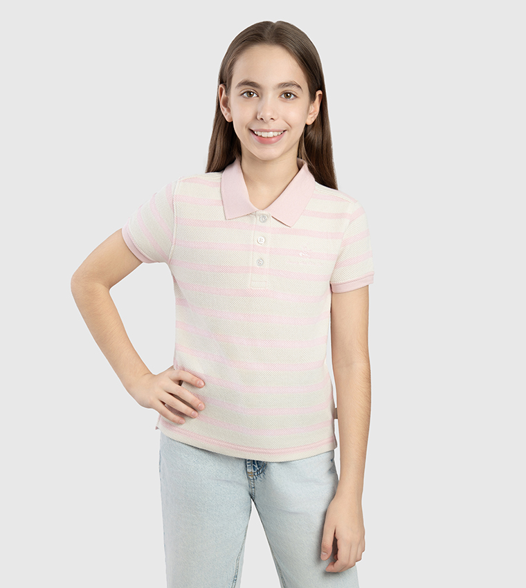 Striped Short Sleeves Polo T-Shirt