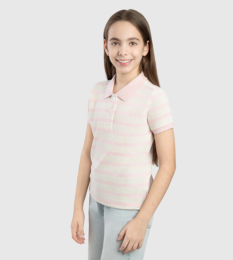 Striped Short Sleeves Polo T-Shirt