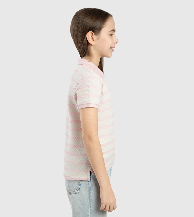 Striped Short Sleeves Polo T-Shirt