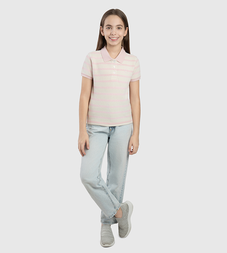 Striped Short Sleeves Polo T-Shirt