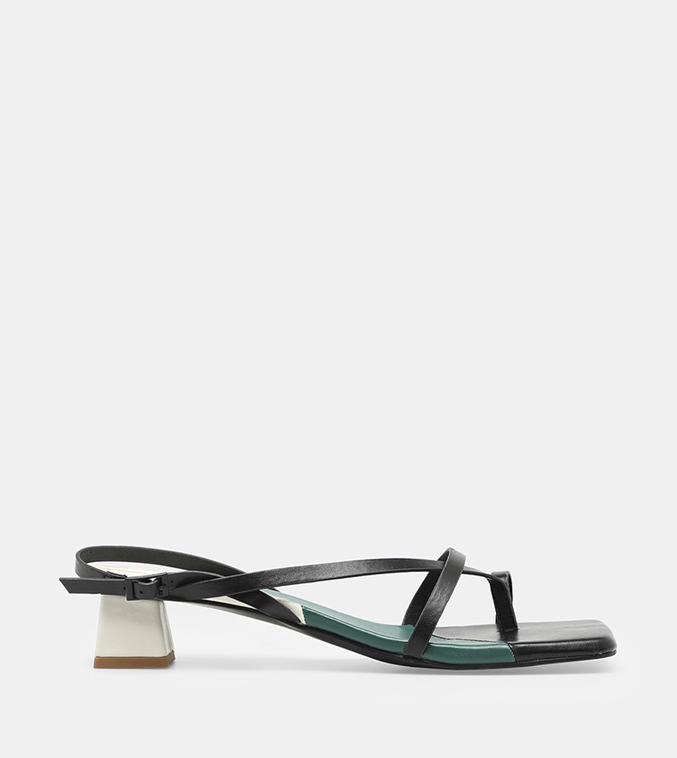 Chunky black buckle sandals online