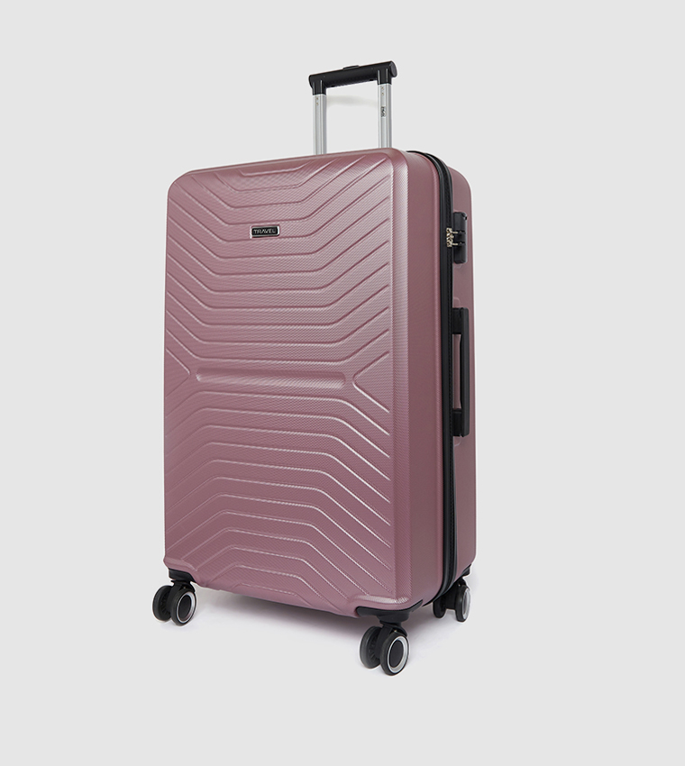 Pink cheap suitcase trolley