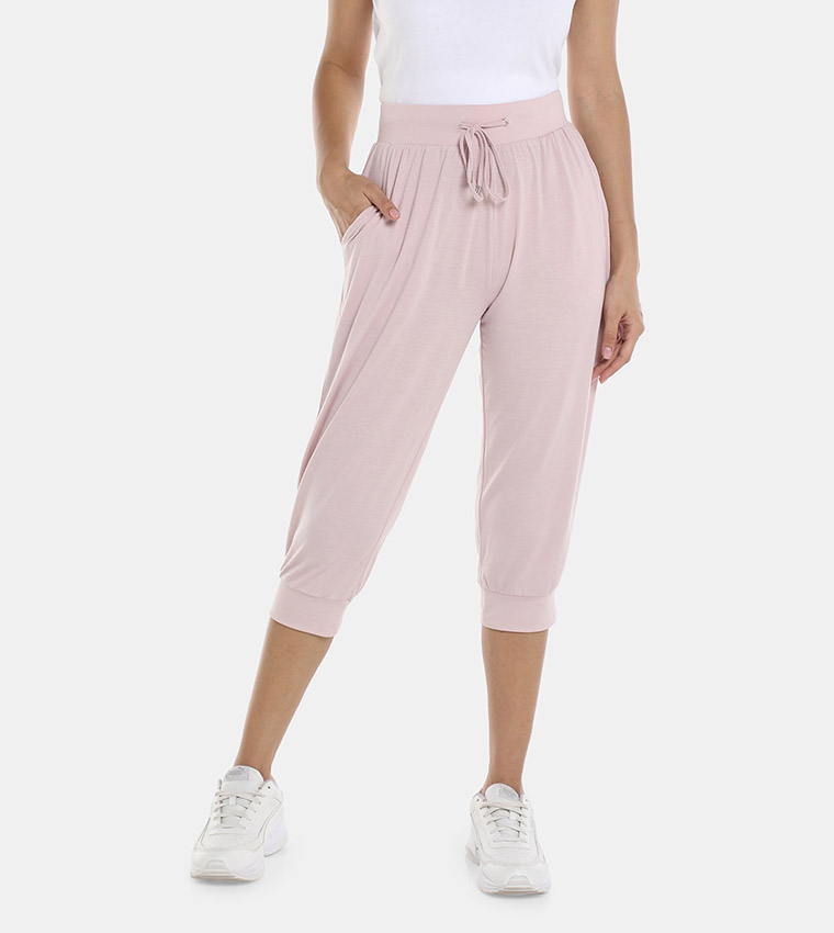 Buy R&B Solid Mid Calf Drawstring Joggers In Pink 6thStreet