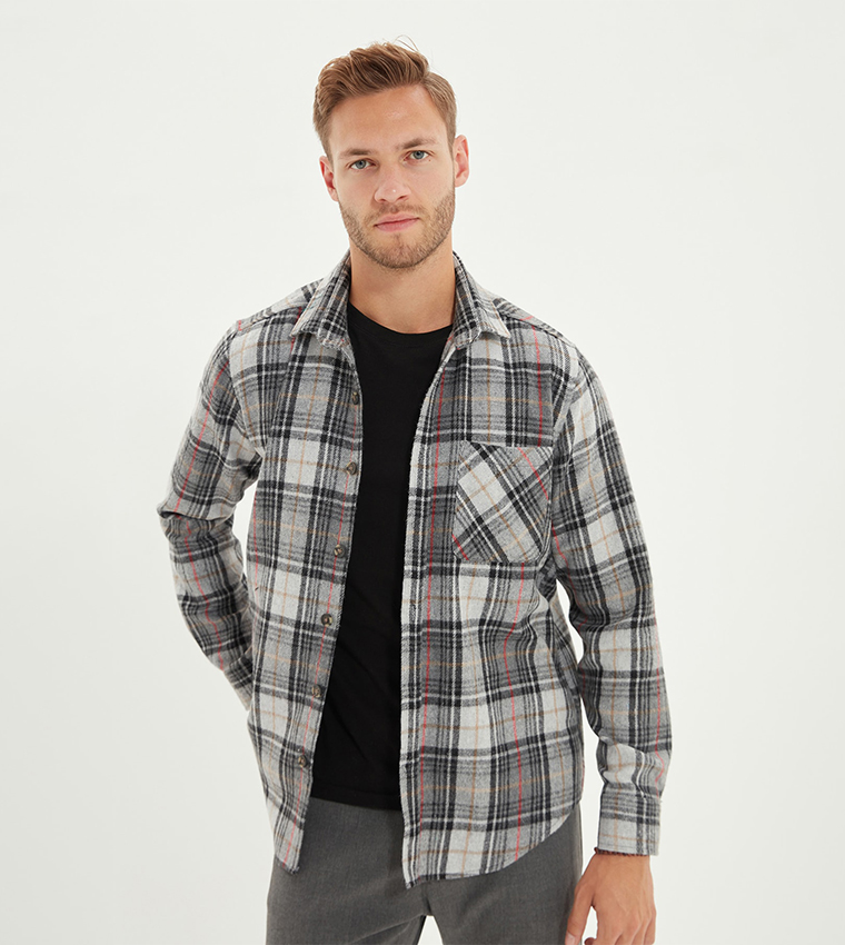 Grey flannel shirt hotsell