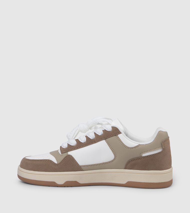 Color Block Lace-Up Sneakers