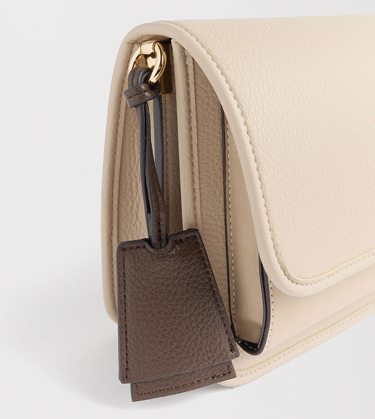 Textured Flap Shoulder Bag