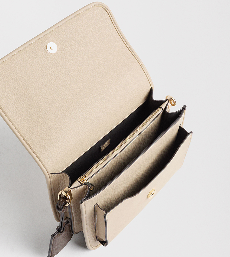 Textured Flap Shoulder Bag