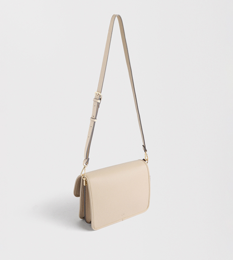 Textured Flap Shoulder Bag