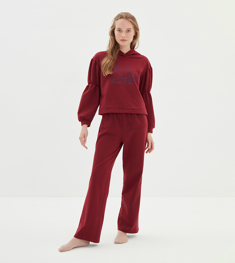 Set Due Pezzi Trendyol Donna, Maglietta Con Slogan E Volant, 100% Cotone - Casual Chic - Foto 2