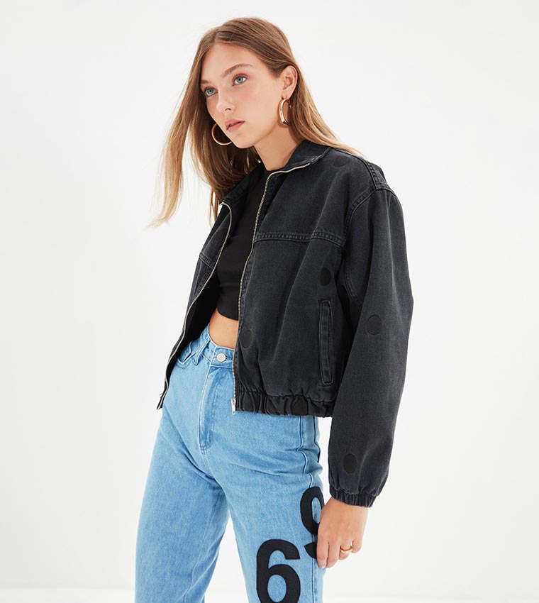 Puff sleeve outlet bomber jacket