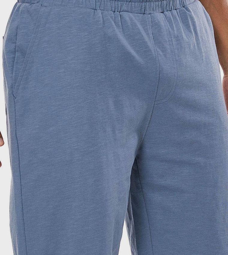 Solid Lounge Shorts with Elastic Waist