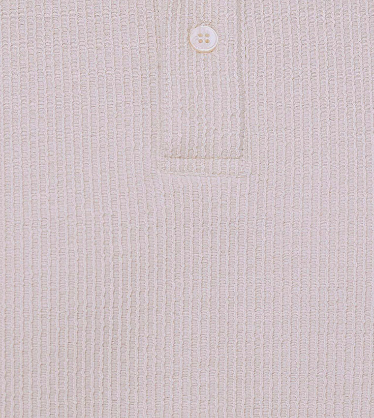 Textured Polo T-Shirt with Short Sleeves