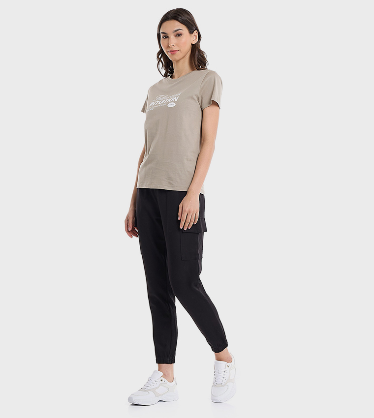 Solid Jogger Pants with Drawstring Waist