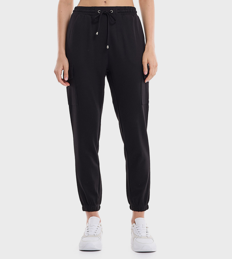Solid Jogger Pants with Drawstring Waist