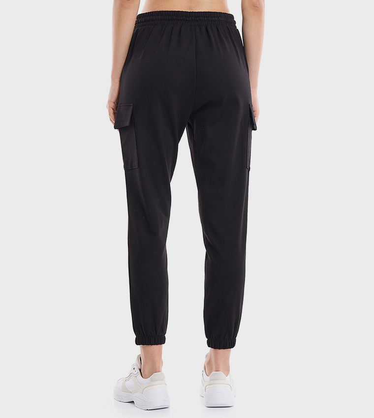 Solid Jogger Pants with Drawstring Waist