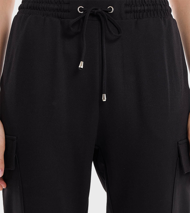Solid Jogger Pants with Drawstring Waist