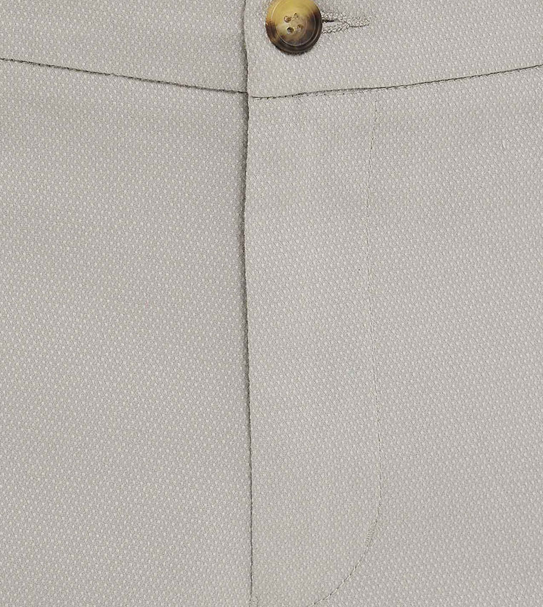 Textured Shorts with Button Closure