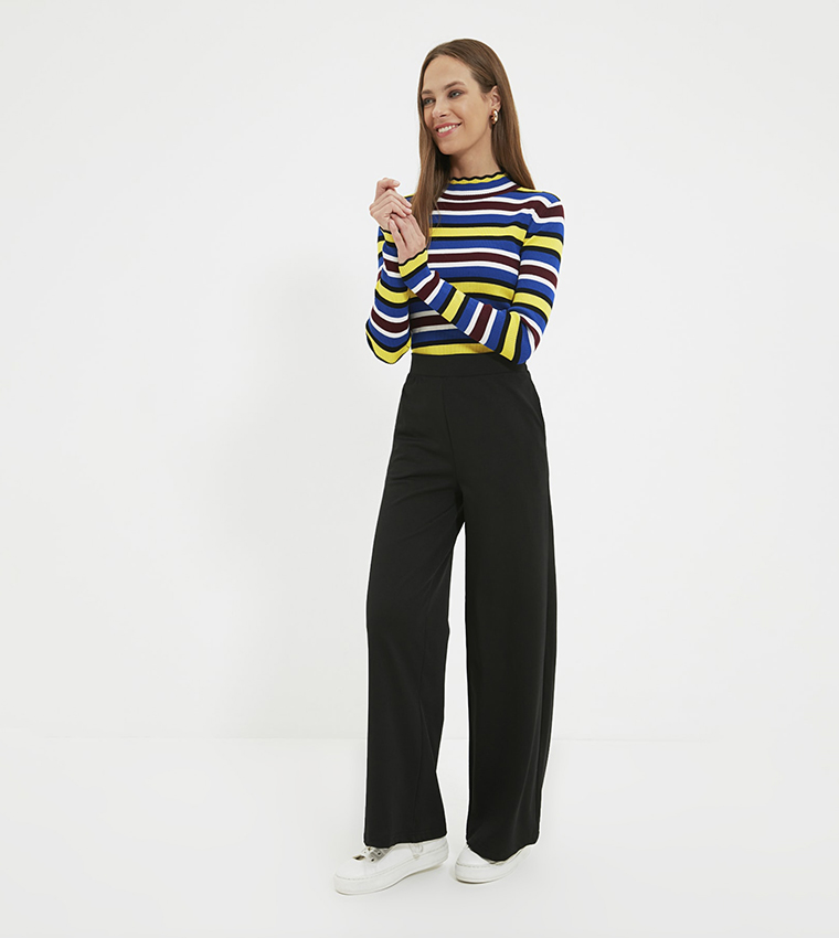 High Rise Wide Leg Trousers