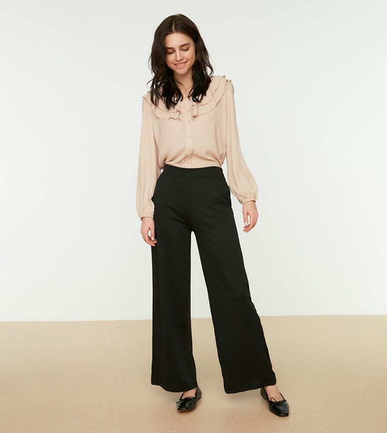 High Rise Wide Leg Trousers