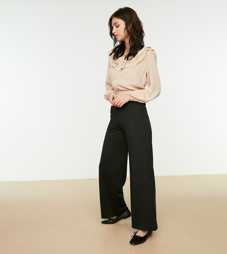 High Rise Wide Leg Trousers