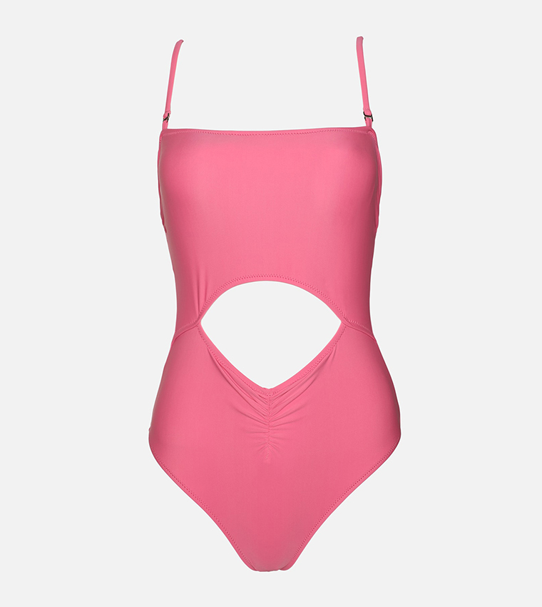 Buy Trendyol Cut Out Detailed Swimsuit In Pink 6thStreet Oman