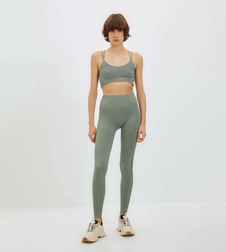 Buy Trendyol Seamless Sport Leggings In Khaki 6thStreet UAE