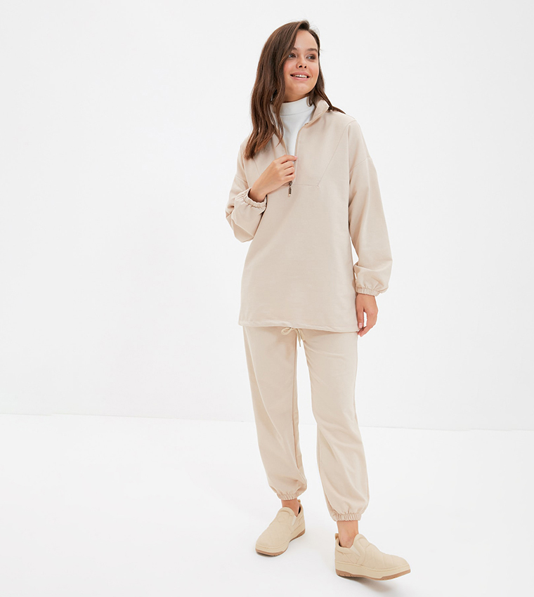 Beige tracksuit womens outlet