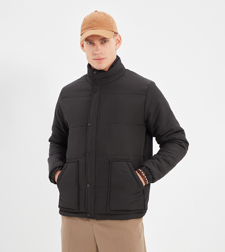 Quilted Snap Closure Puffer Jacket