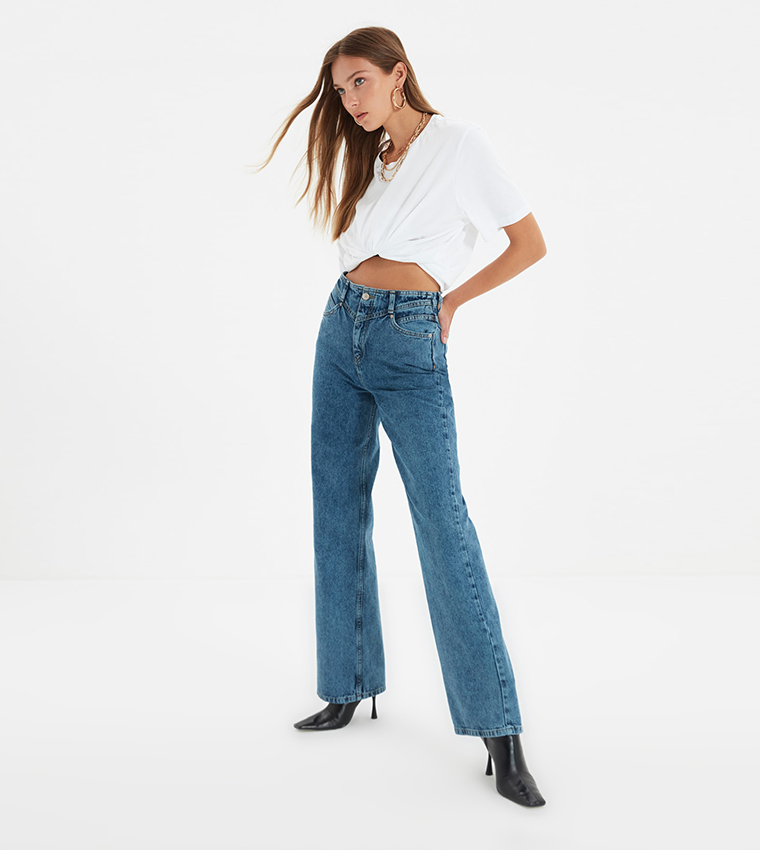 High Rise Wide Leg Jeans