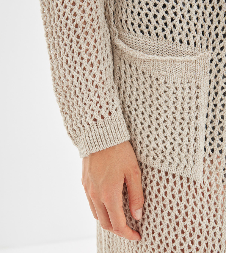 Large Size Openwork Knitwear Cardigan
