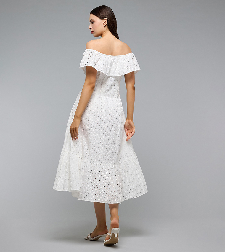 فستان ميدي أوف شولدر 