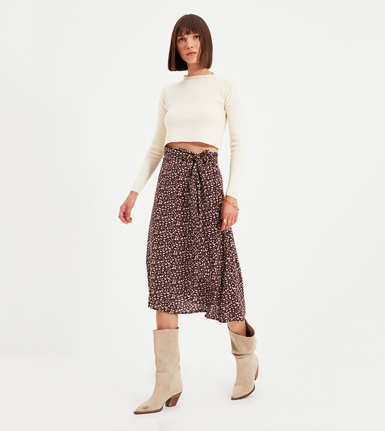 Floral tie skirt cheap