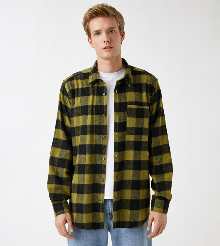 Yellow checkered shirt new arrivals