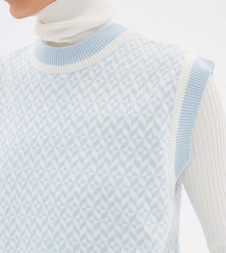 Double Sided Jacquard Sweater Vest