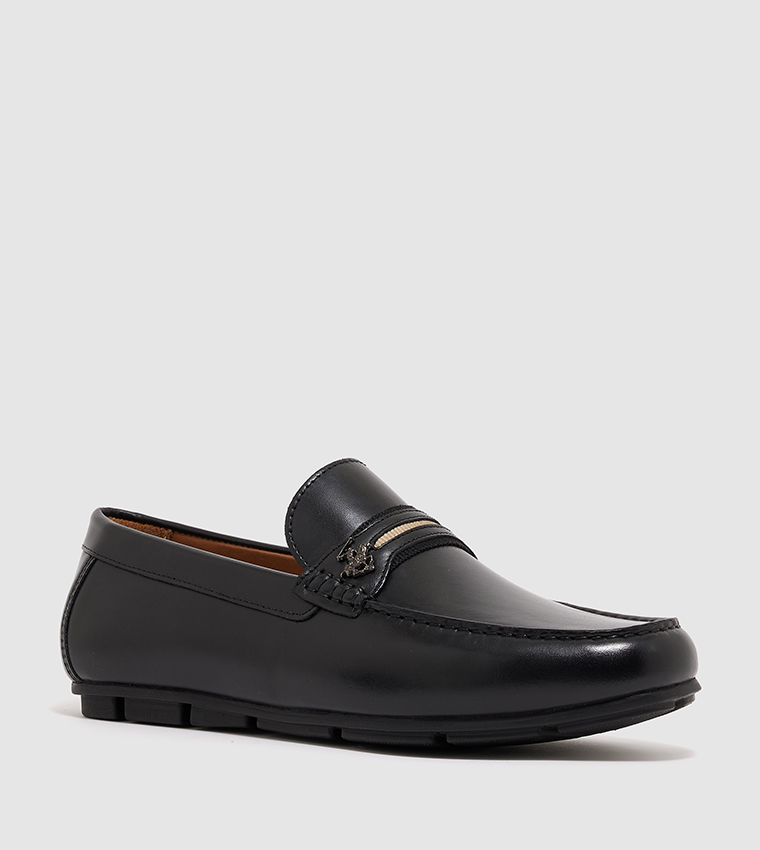 Black best sale polo loafers