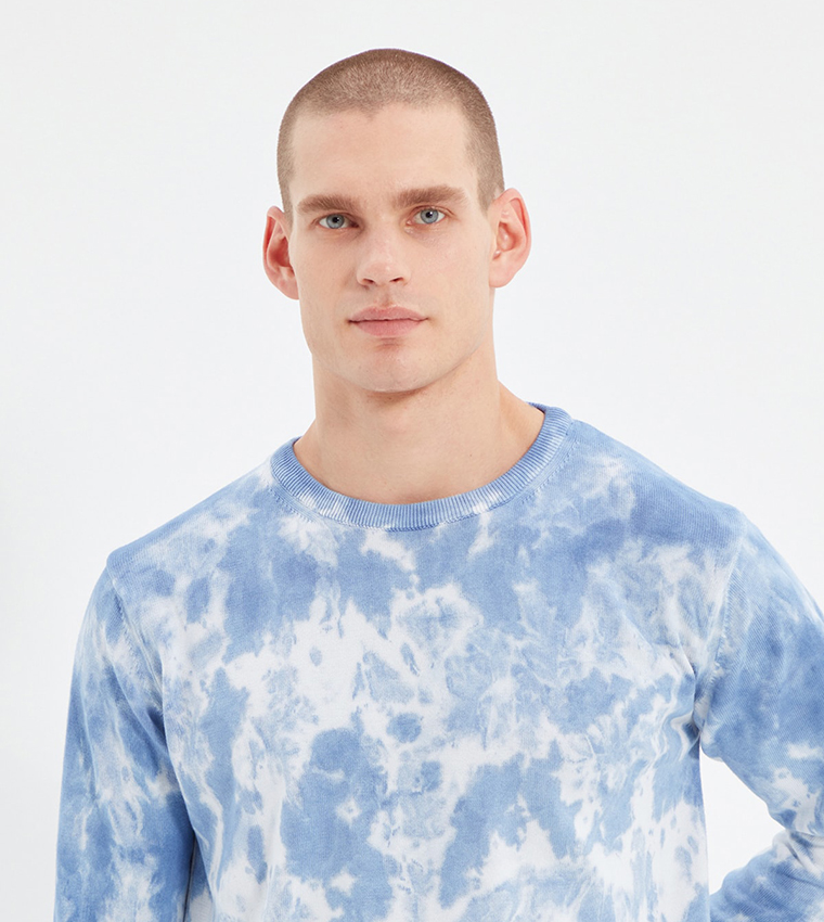Tie dye blue sweater hot sale