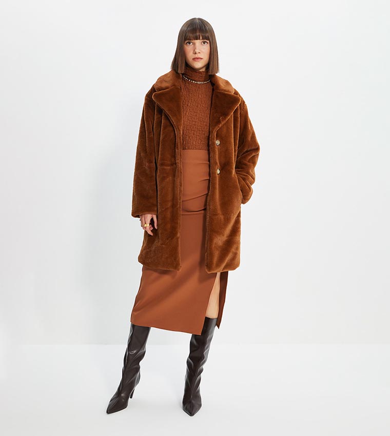Plush coat on sale