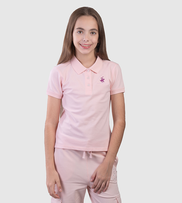 تيشيرت بولو كم قصير وشعار 