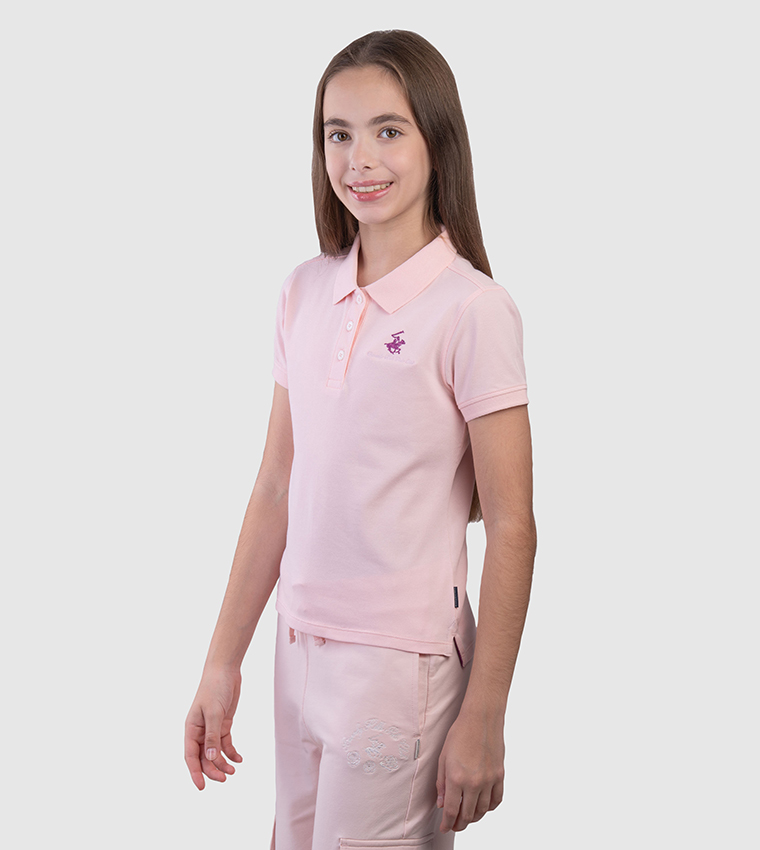 تيشيرت بولو كم قصير وشعار 