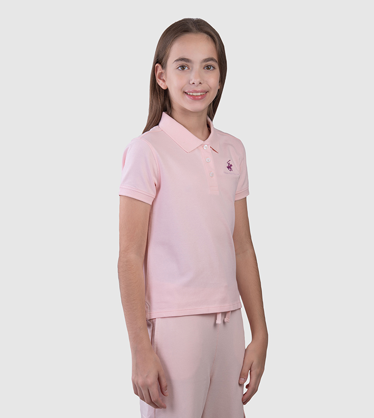 تيشيرت بولو كم قصير وشعار 