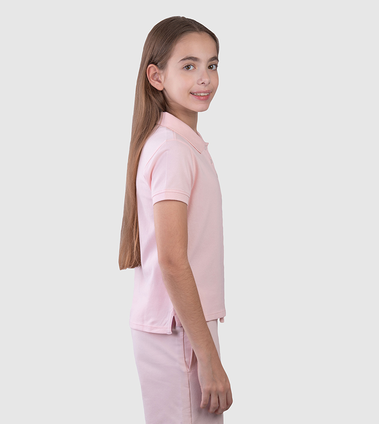 تيشيرت بولو كم قصير وشعار 