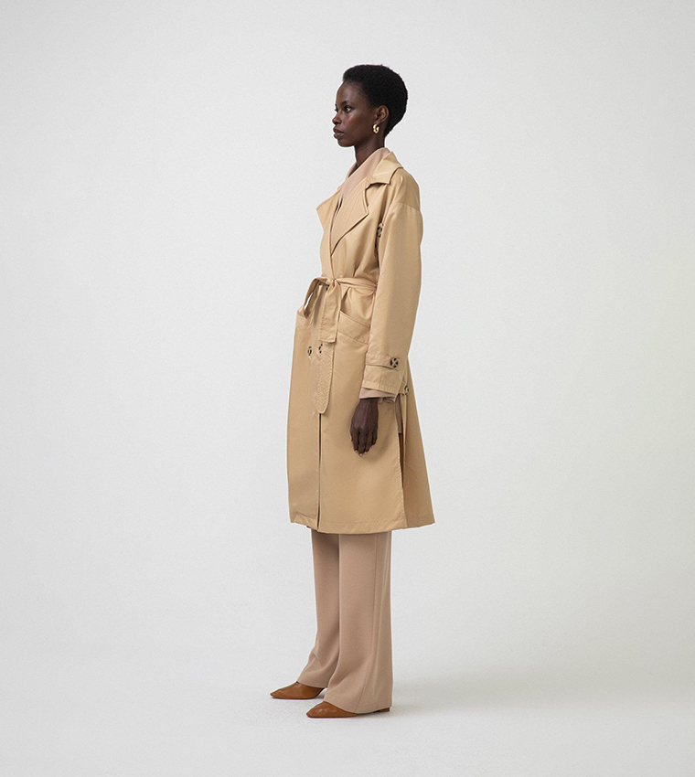 Buy Touch Double Breasted Trench Coat In Beige 6thStreet Saudi