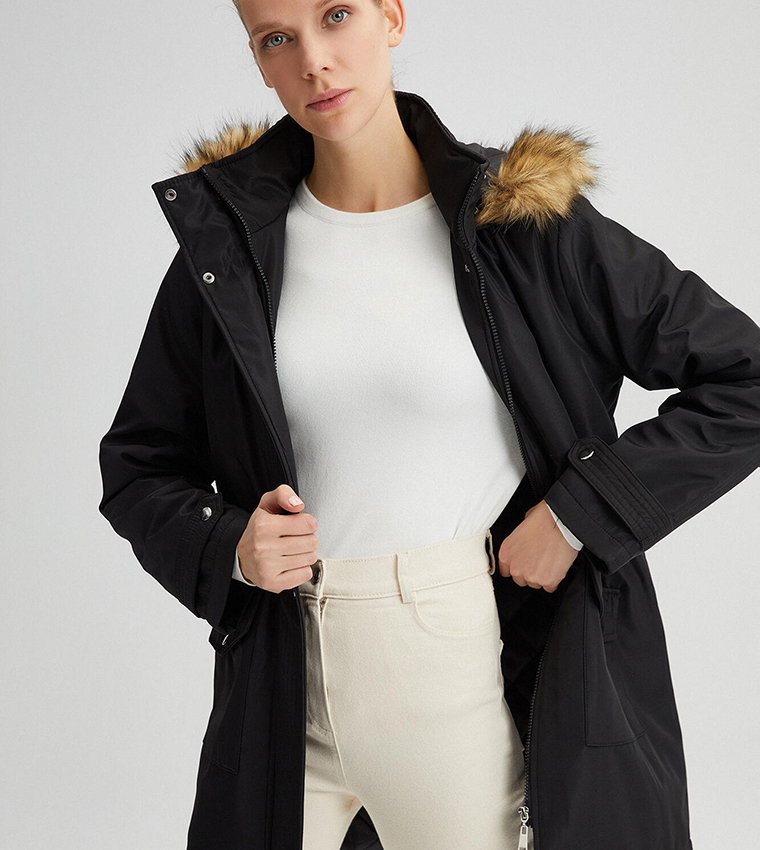 Longline parka womens top