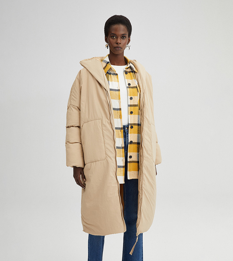 Oversized longline padded coat shop