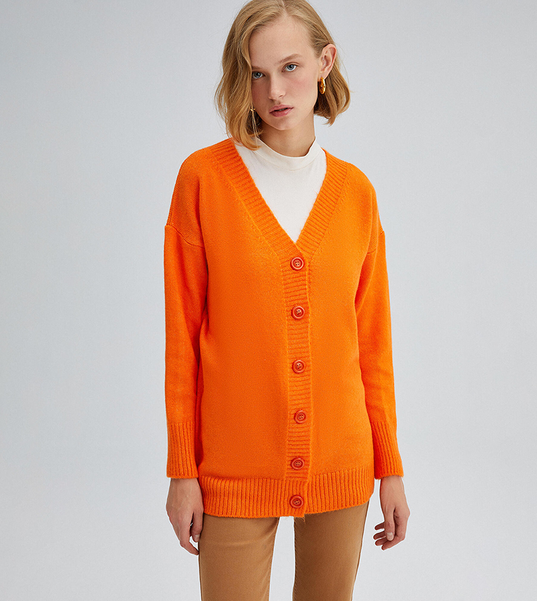 Drop Shoulder Knitted Cardigan