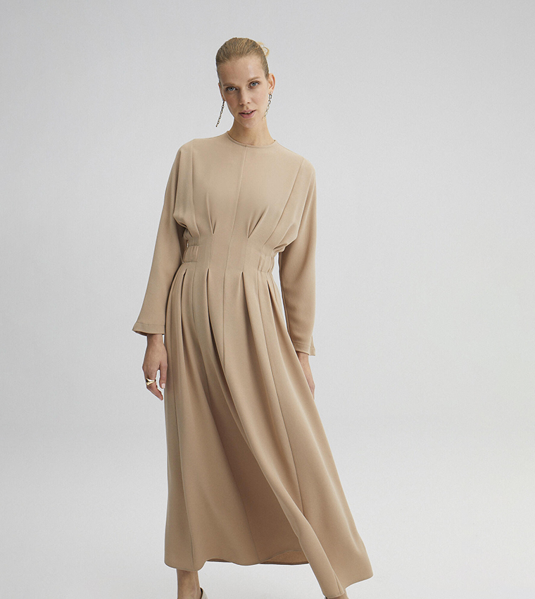 Beige long dress sale